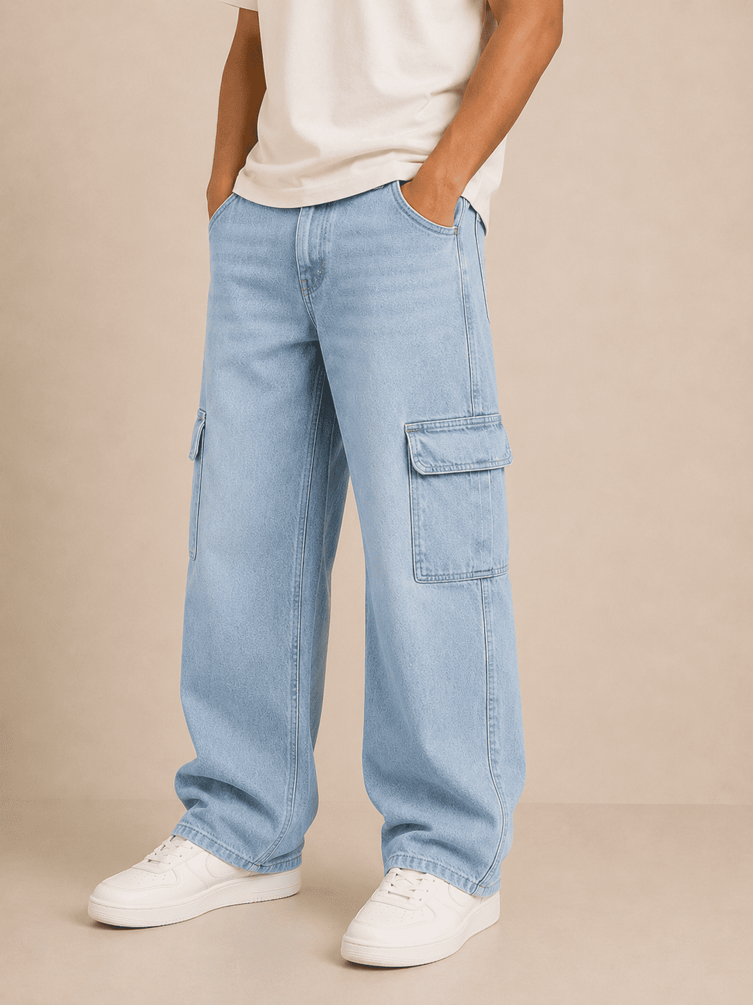 Skyline Light Blue Cargo Jeans