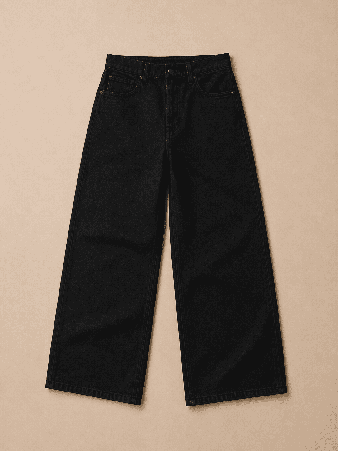Noir Wide Leg Jean — Raw Black