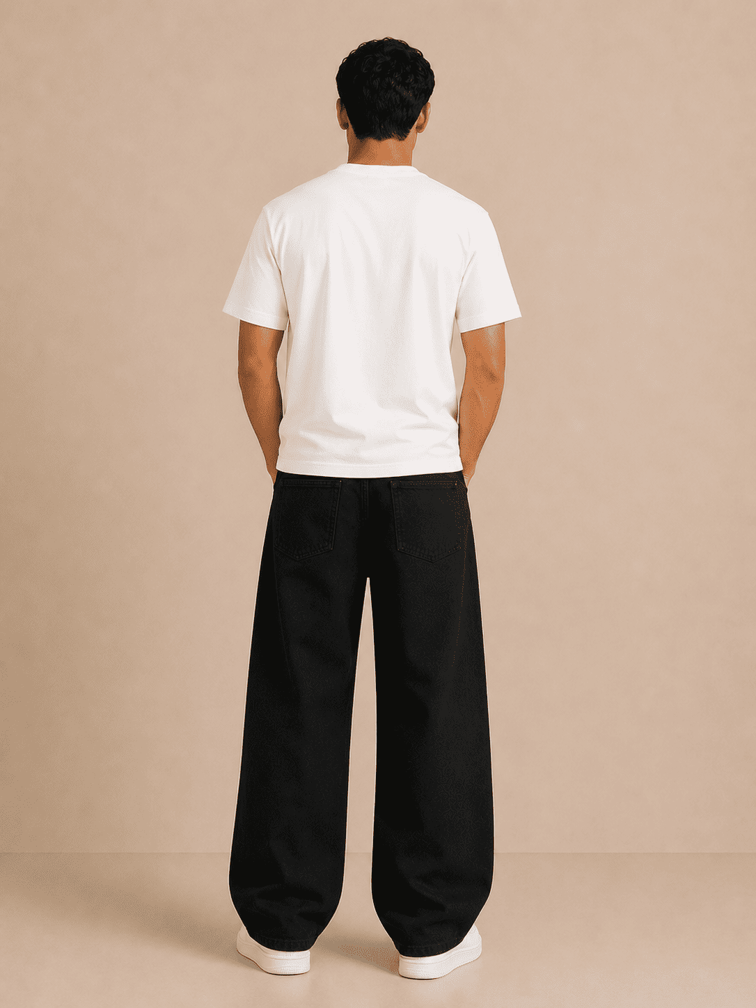 Noir Wide Leg Jean — Raw Black
