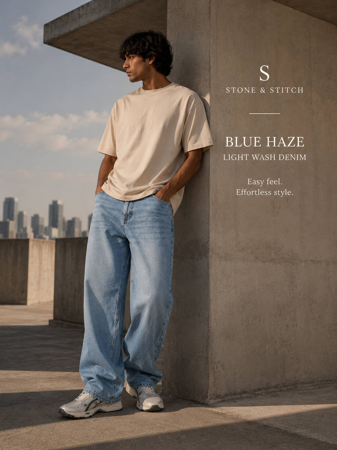 Dune Wash Vintage Blue Baggy Jeans
