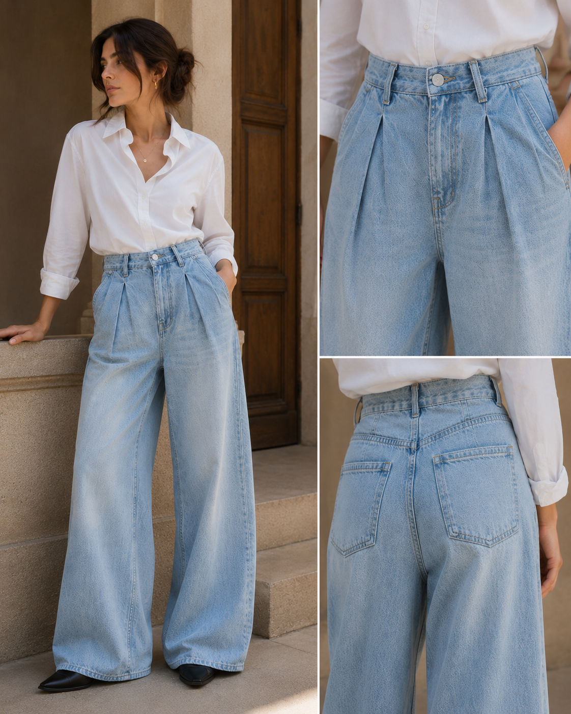 Celeste Flow Frost Blue Super Wide-Leg Jeans