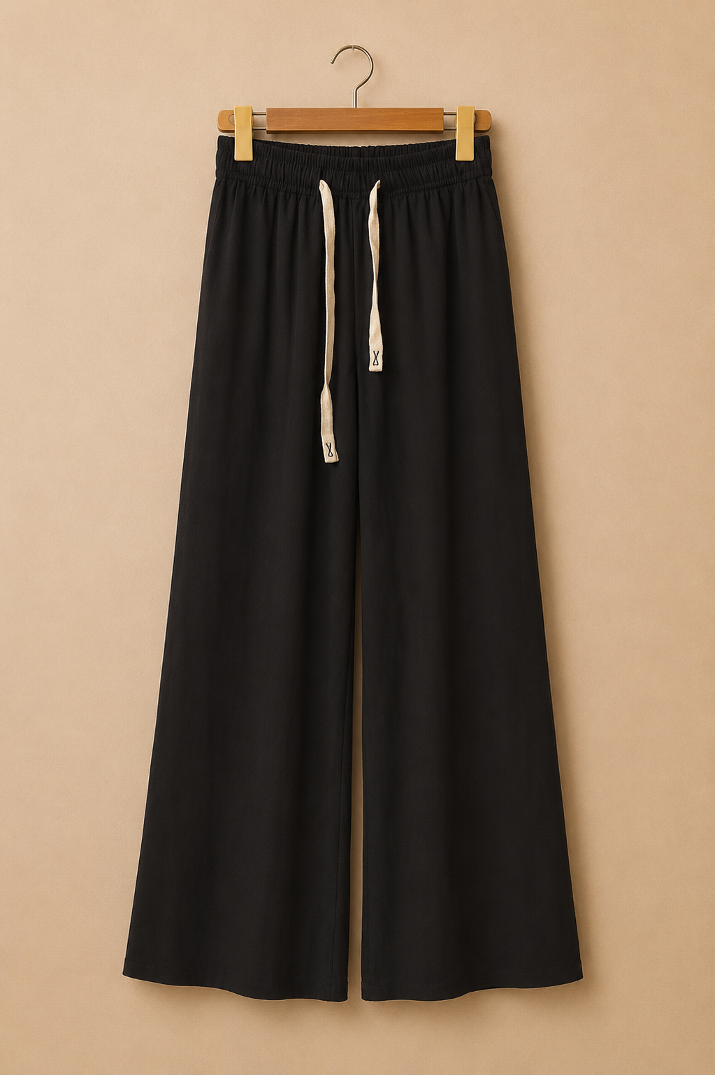 Aura Black Wide-Leg Trousers