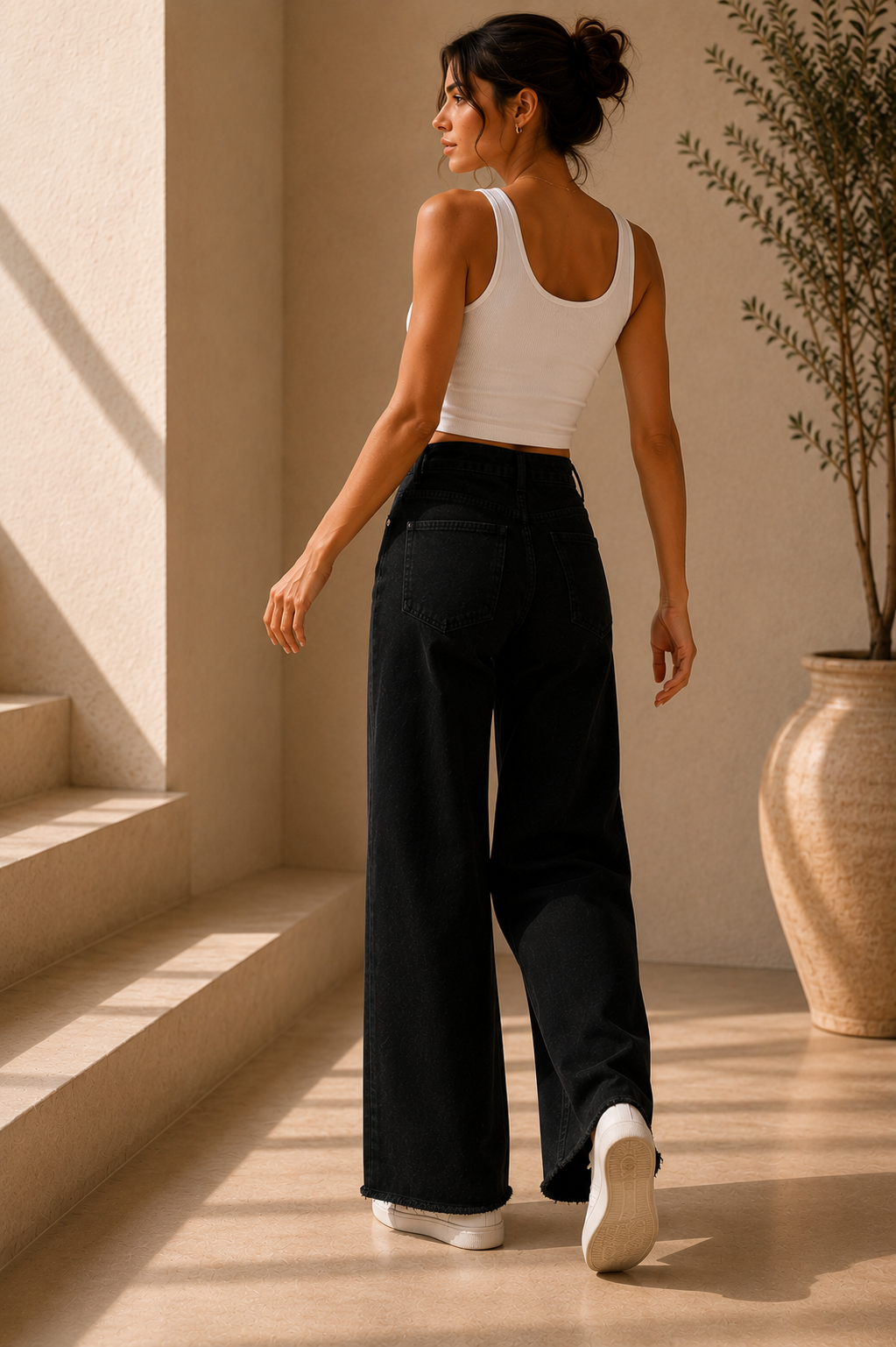 Eclipse Black Wide-Leg Jeans
