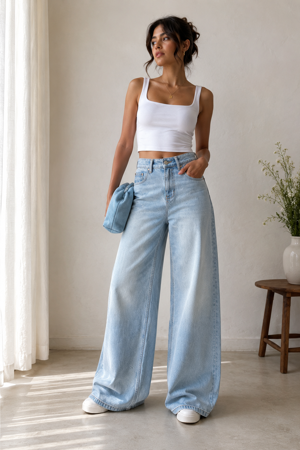 Skyline Drift Light Blue Wide-Leg Jeans