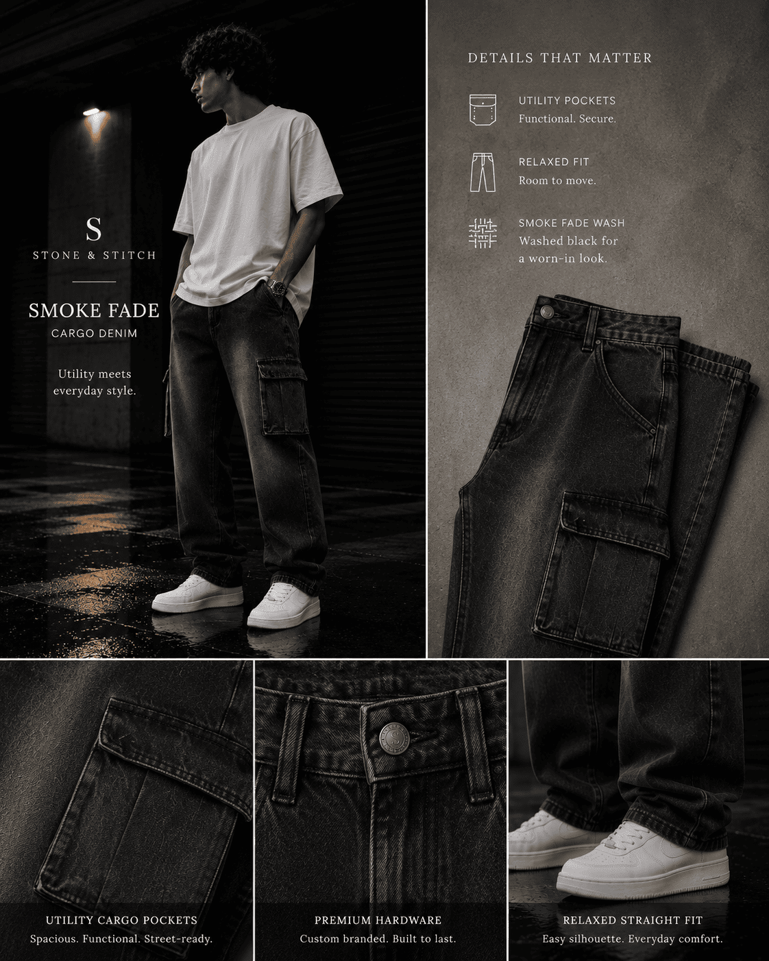 Ashen Grey Relaxed Fit Jeans